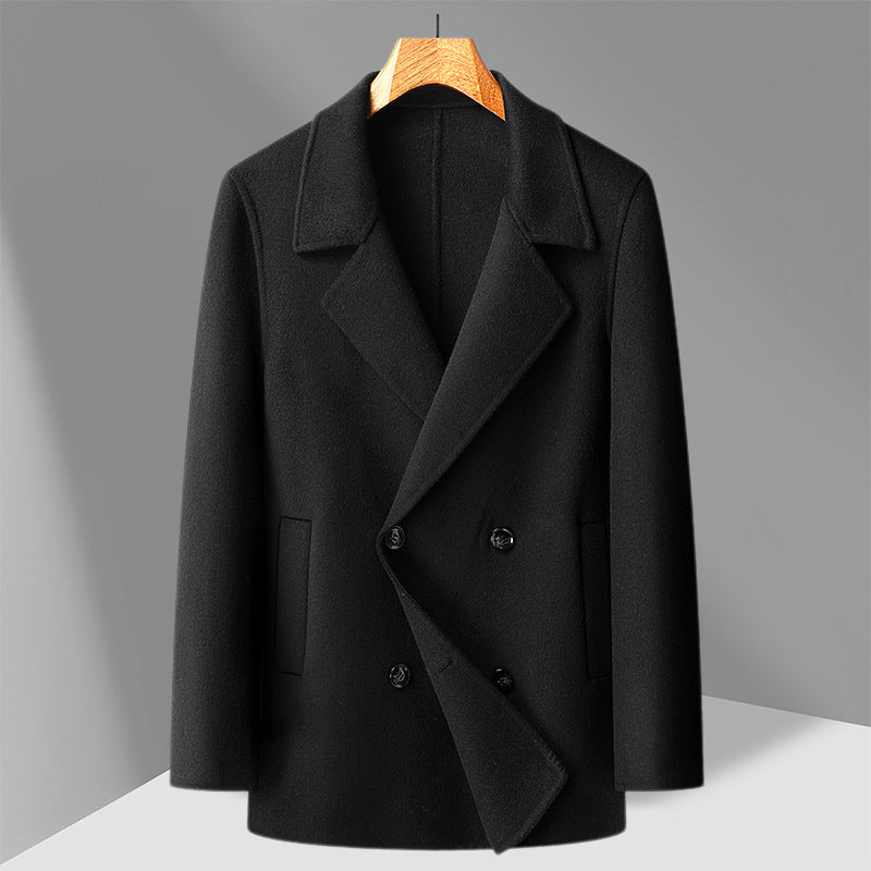 Mens Reversible Wool Overcoat with Removable Liner