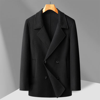 Mens Reversible Wool Overcoat with Removable Liner