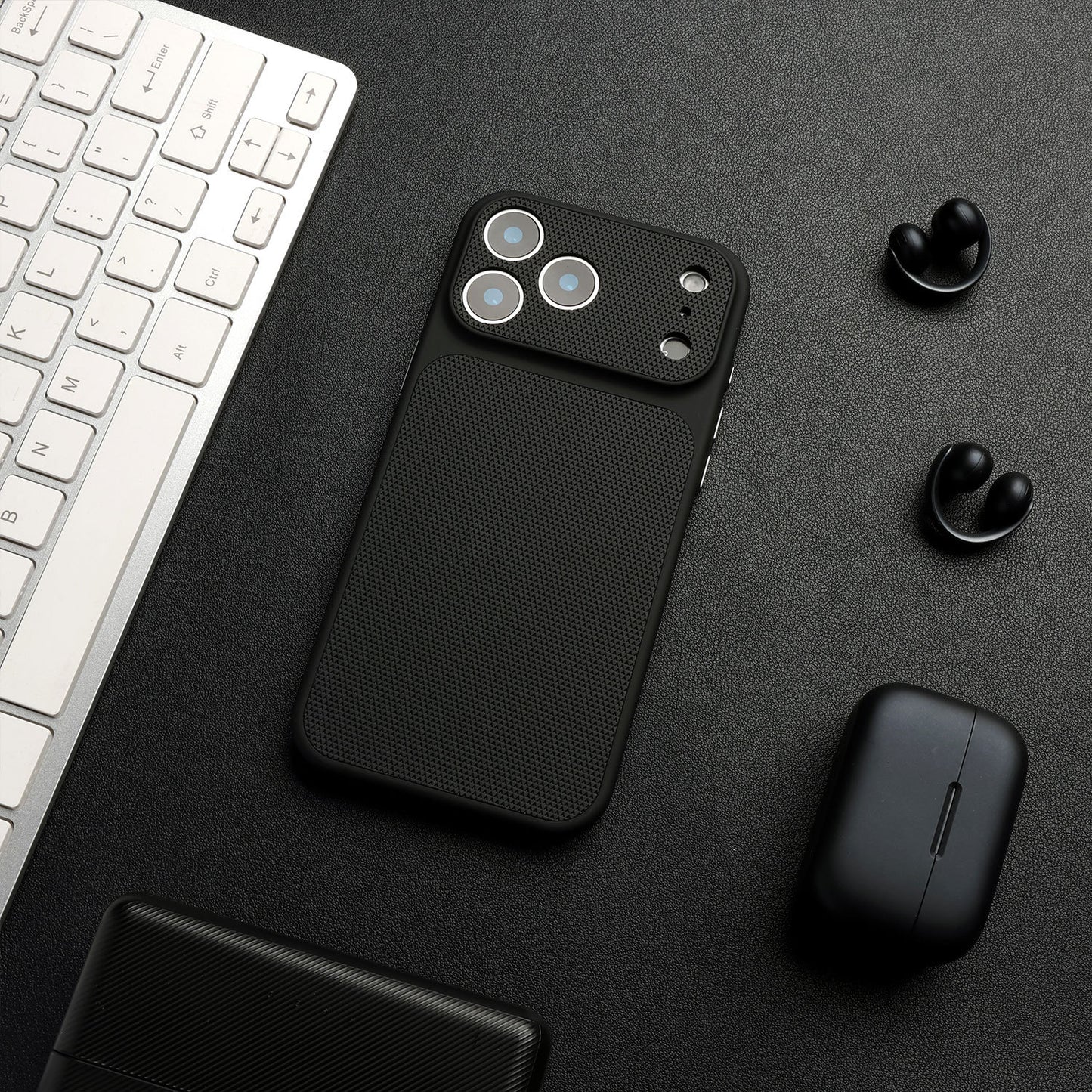 Leather Diamond Pattern Soft Phone Case with Large Window for iPhone