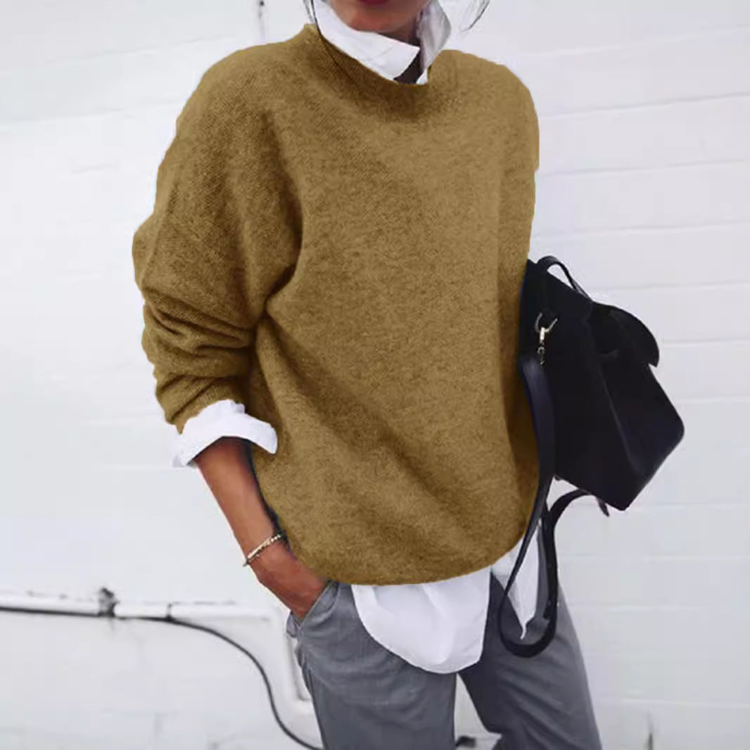 Womens Knitted Pullover Sweatshirt