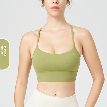 Y-shaped sheer sports bra