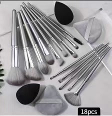 13-Piece Makeup Brush Set with Powder Puff and Sponge