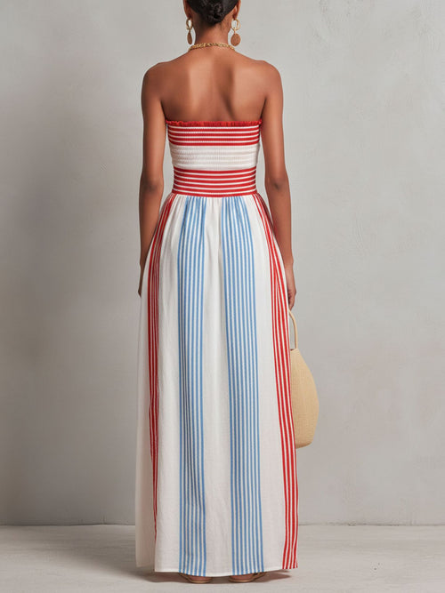 2026 New Striped Print Wrap Dress Long Skirt for Women