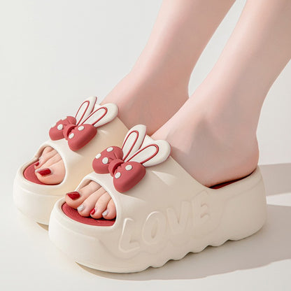 Womens Bow-Knot Non-Slip Slippers
