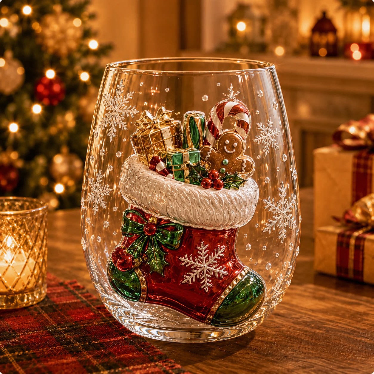 Christmas glass art cups glass cups egg cups