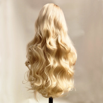 Front Lace Synthetic Wig Brown Platinum Gradient