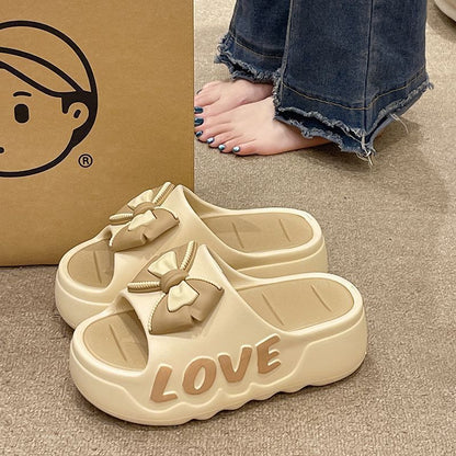 Womens Bow-Knot Non-Slip Slippers