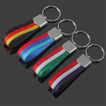 Nylon Braided Metal Keychain