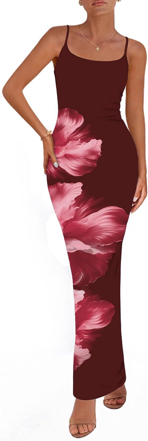 Elegant Floral Print Sling Dress
