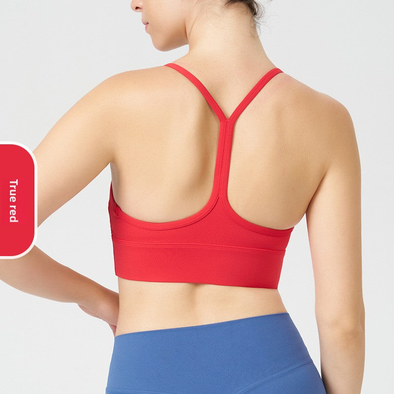 Y-shaped sheer sports bra