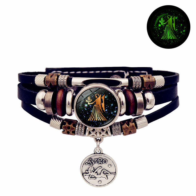 Luminous Constellation Adjustable Leather Bracelet
