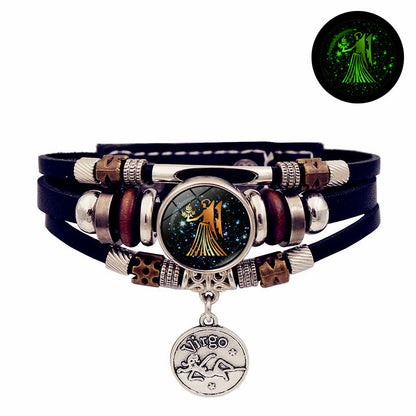 Luminous Constellation Adjustable Leather Bracelet