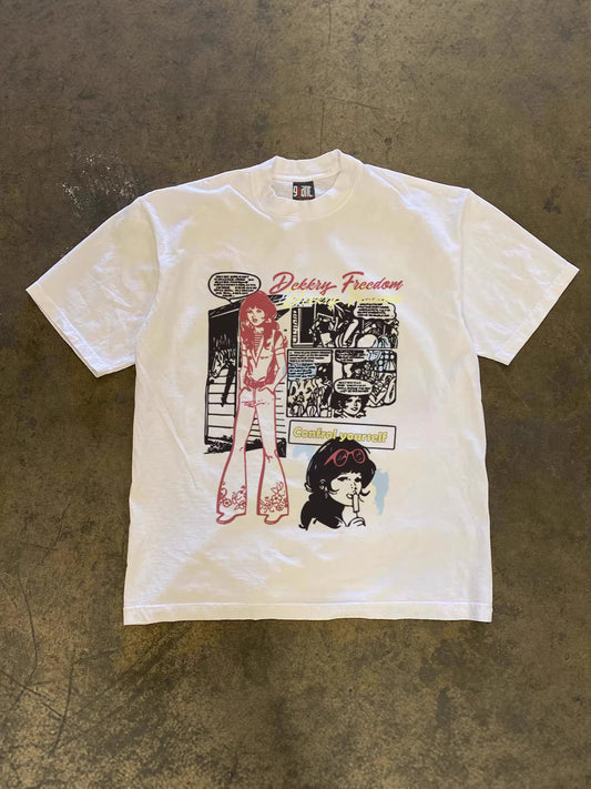 Oversize Geometric Print Cotton T-Shirt
