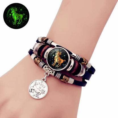 Luminous Constellation Adjustable Leather Bracelet