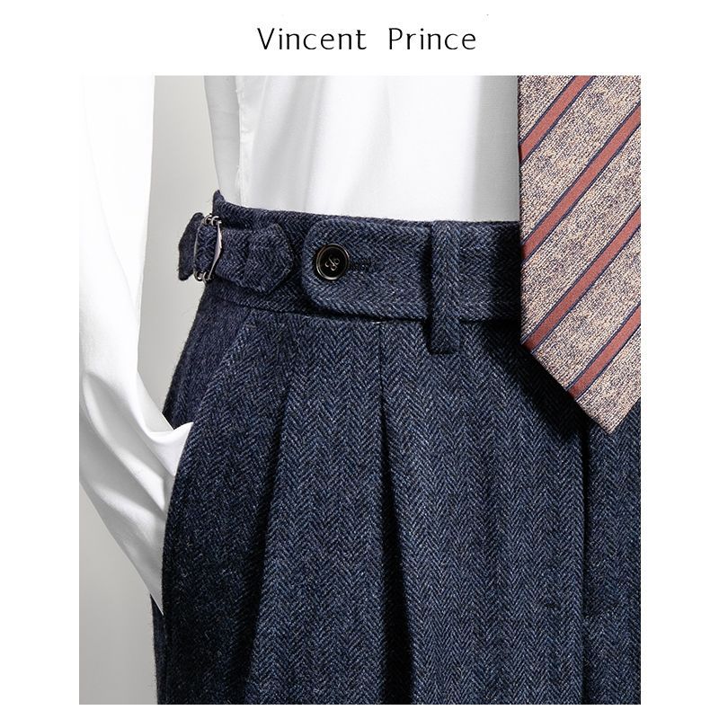 High Waist Wool Trousers