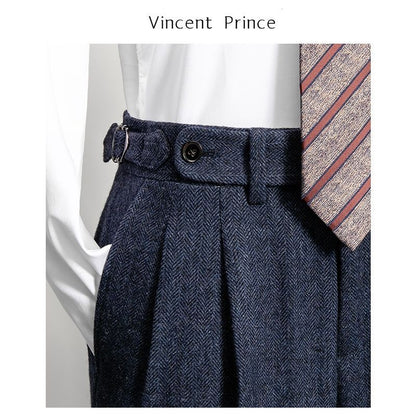 High Waist Wool Trousers