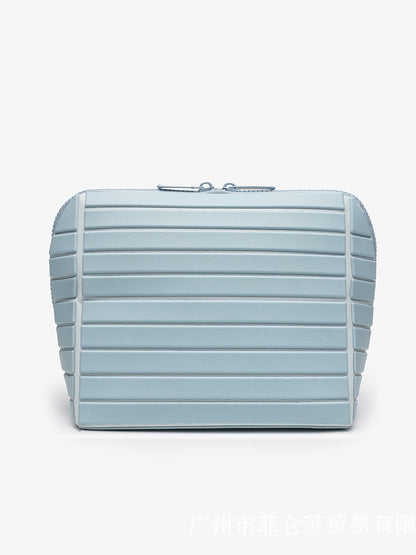 Geometric Rhombus Cosmetic Bag with Partitioned Storage