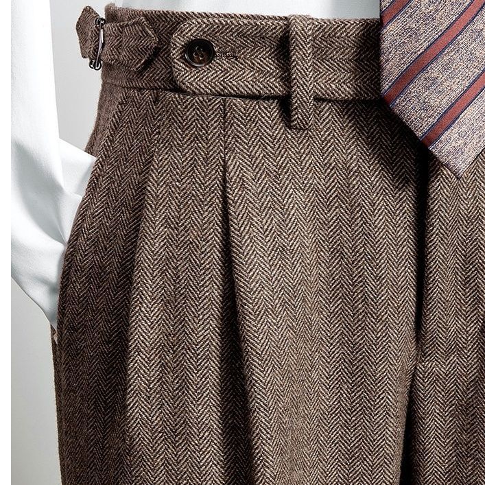 High Waist Wool Trousers