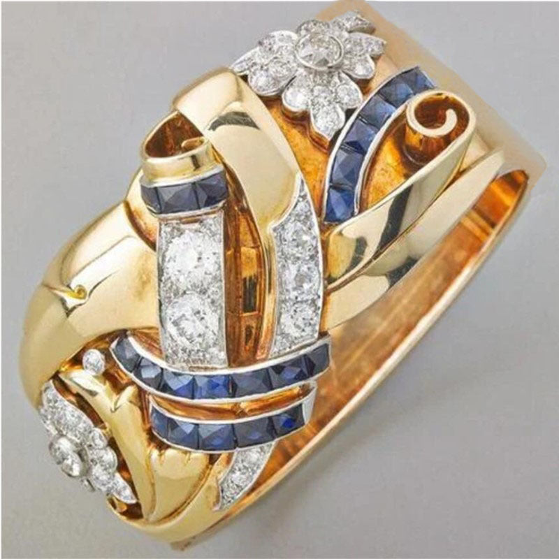 Retro Hollow Zirconium Geometric Ring