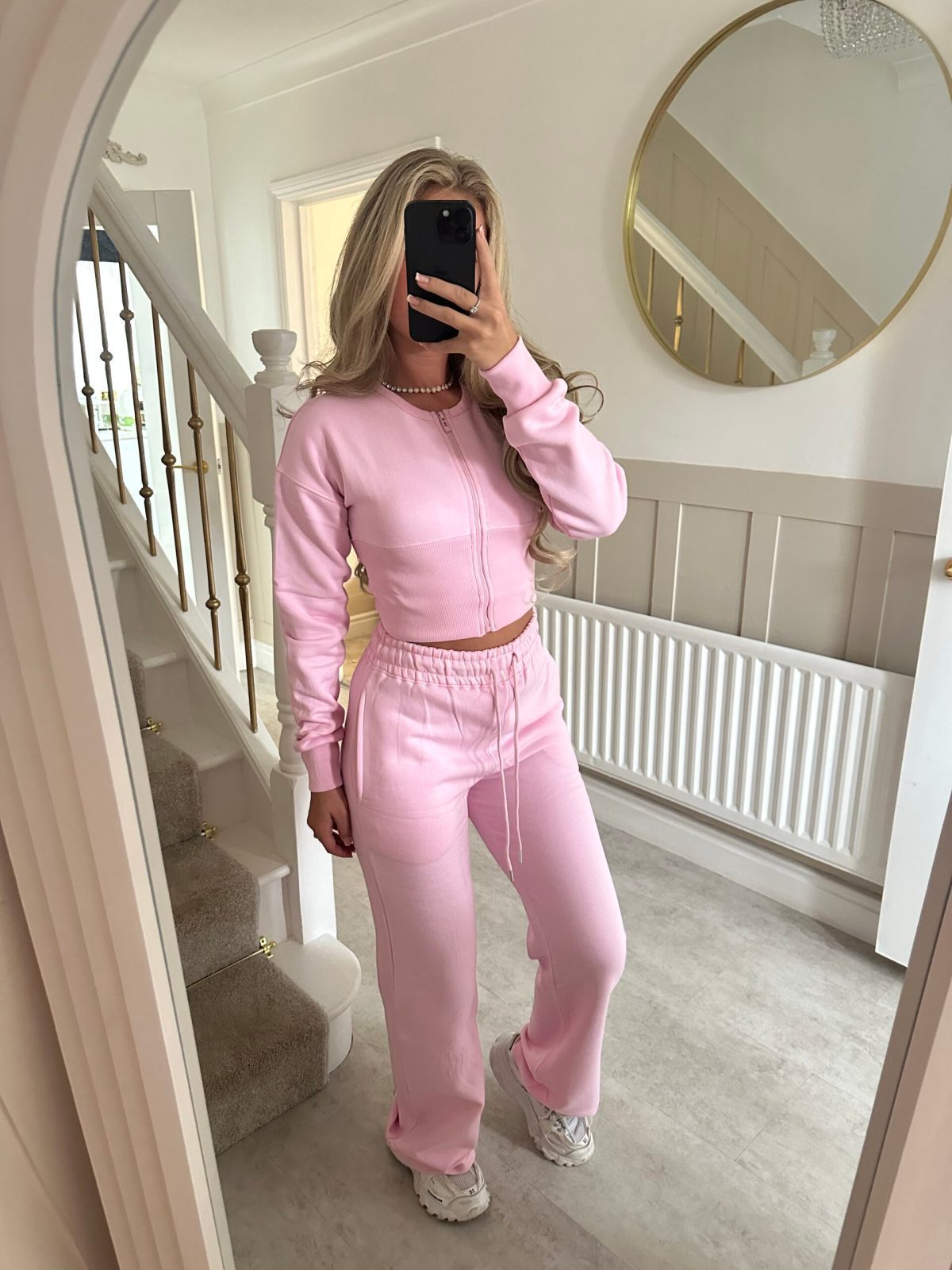Zipper Cardigan and Straight Pants Casual Suit