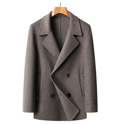 Mens Reversible Wool Overcoat with Removable Liner