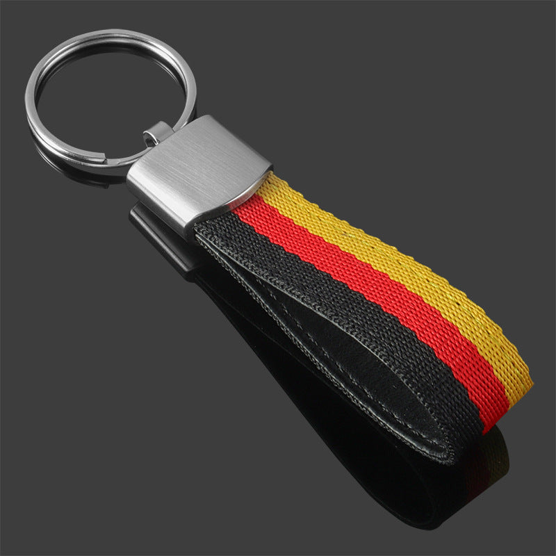 Nylon Braided Metal Keychain