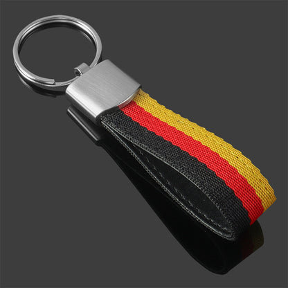Nylon Braided Metal Keychain