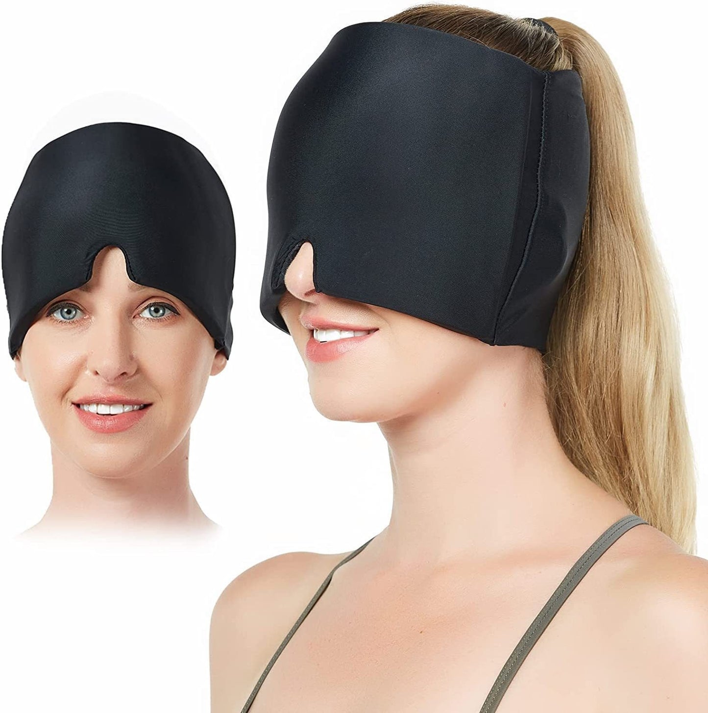 Facial cold-compress headgear