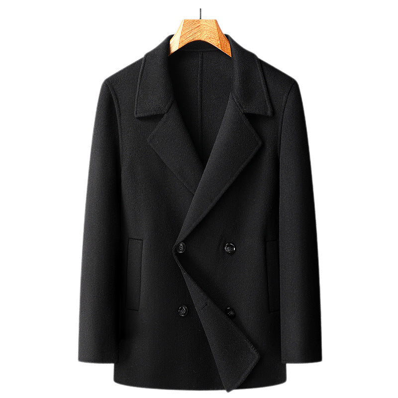 Mens Reversible Wool Overcoat with Removable Liner