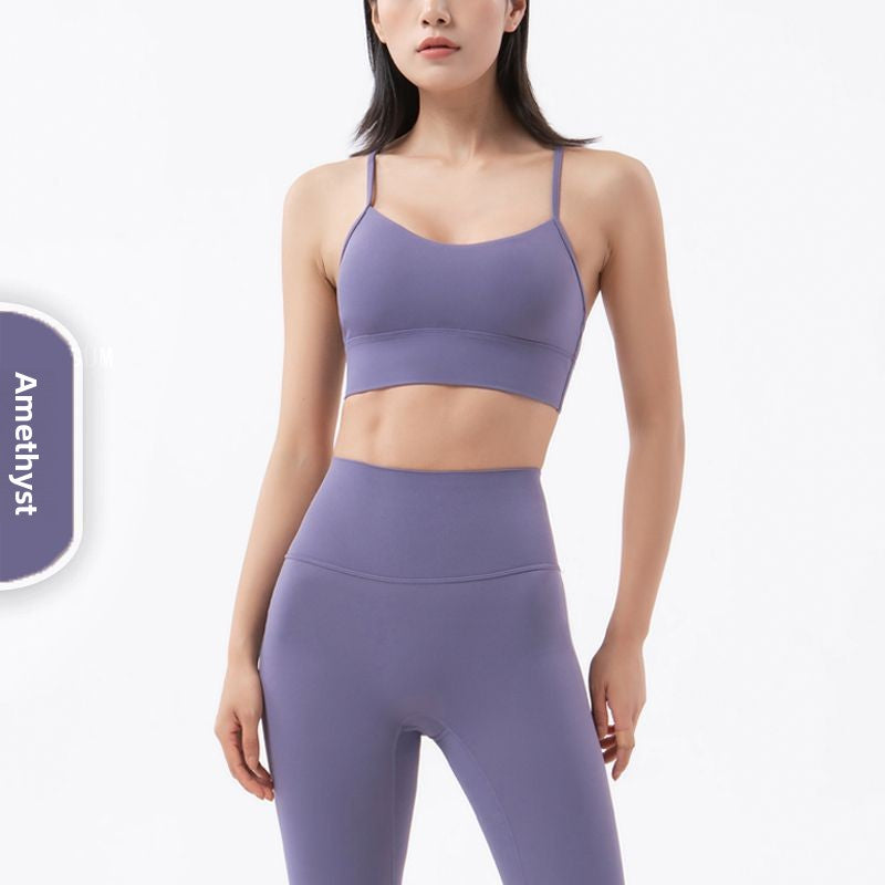 Y-shaped sheer sports bra