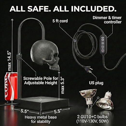 Skull Shaped Adjustable Table Lamp