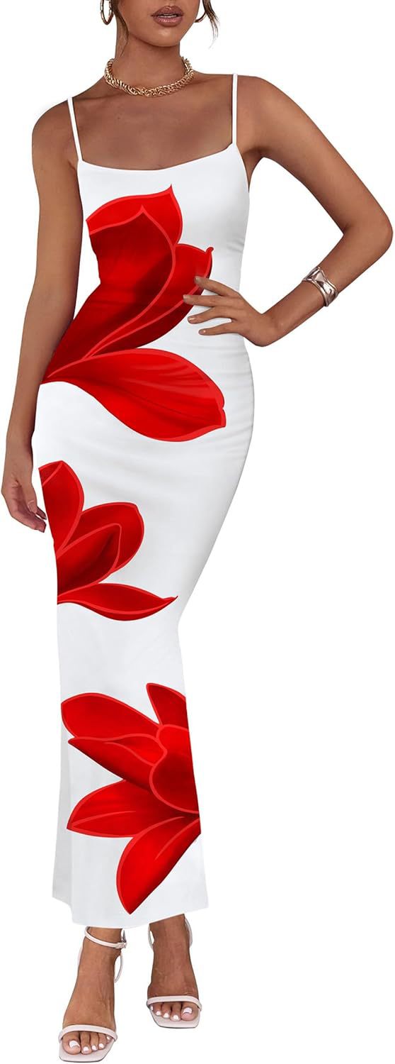 Elegant Floral Print Sling Dress