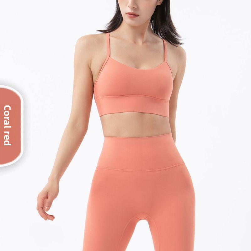 Y-shaped sheer sports bra