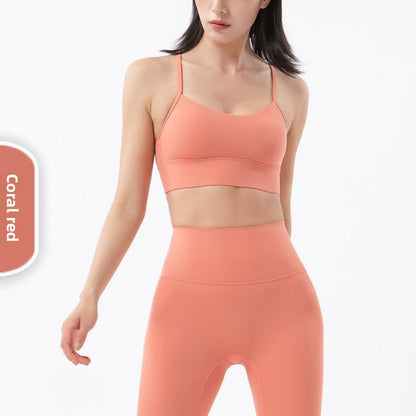 Y-shaped sheer sports bra
