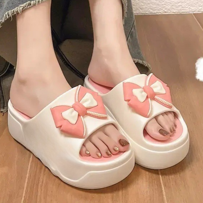 Womens Bow-Knot Non-Slip Slippers