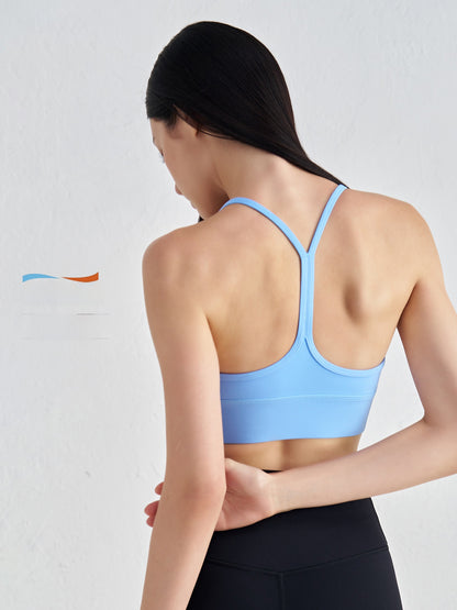 Y-shaped sheer sports bra