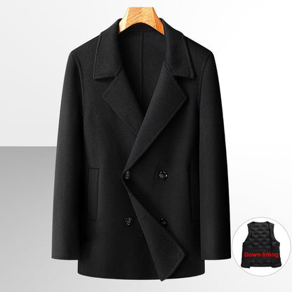 Mens Reversible Wool Overcoat with Removable Liner