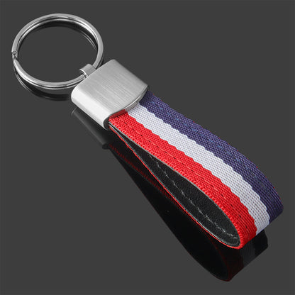 Nylon Braided Metal Keychain