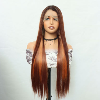 Brown Gradient Lace Front Synthetic Wig