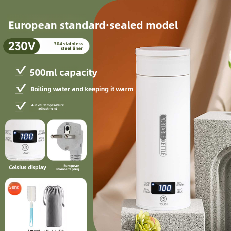 Portable Electric Water Cup with Safety Protection