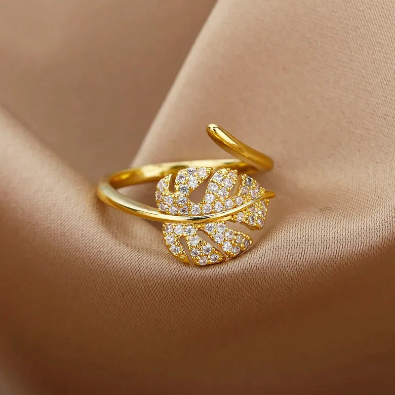 Gold Plated Zircon Open Ring