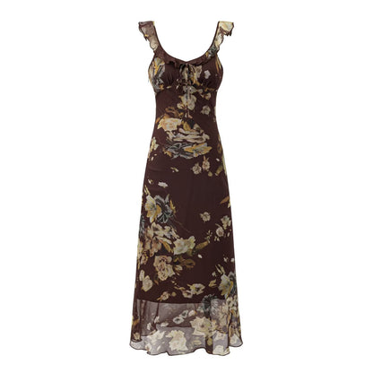 Floral Print Chiffon Dress