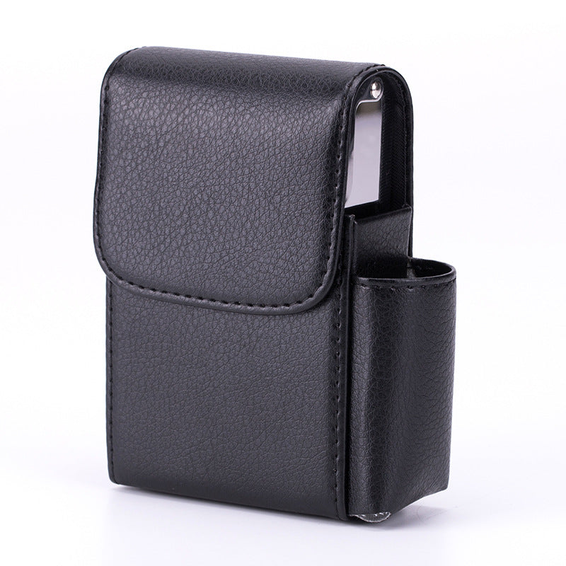 Stainless Steel Cigarette Box with Integrated Lighter
